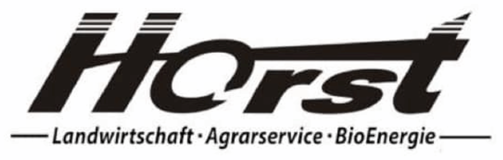 Logo von Horst Agrar mit Schriftzug „Horst – Landwirtschaft · Agrarservice · BioEnergie“ in schwarzer Typografie.